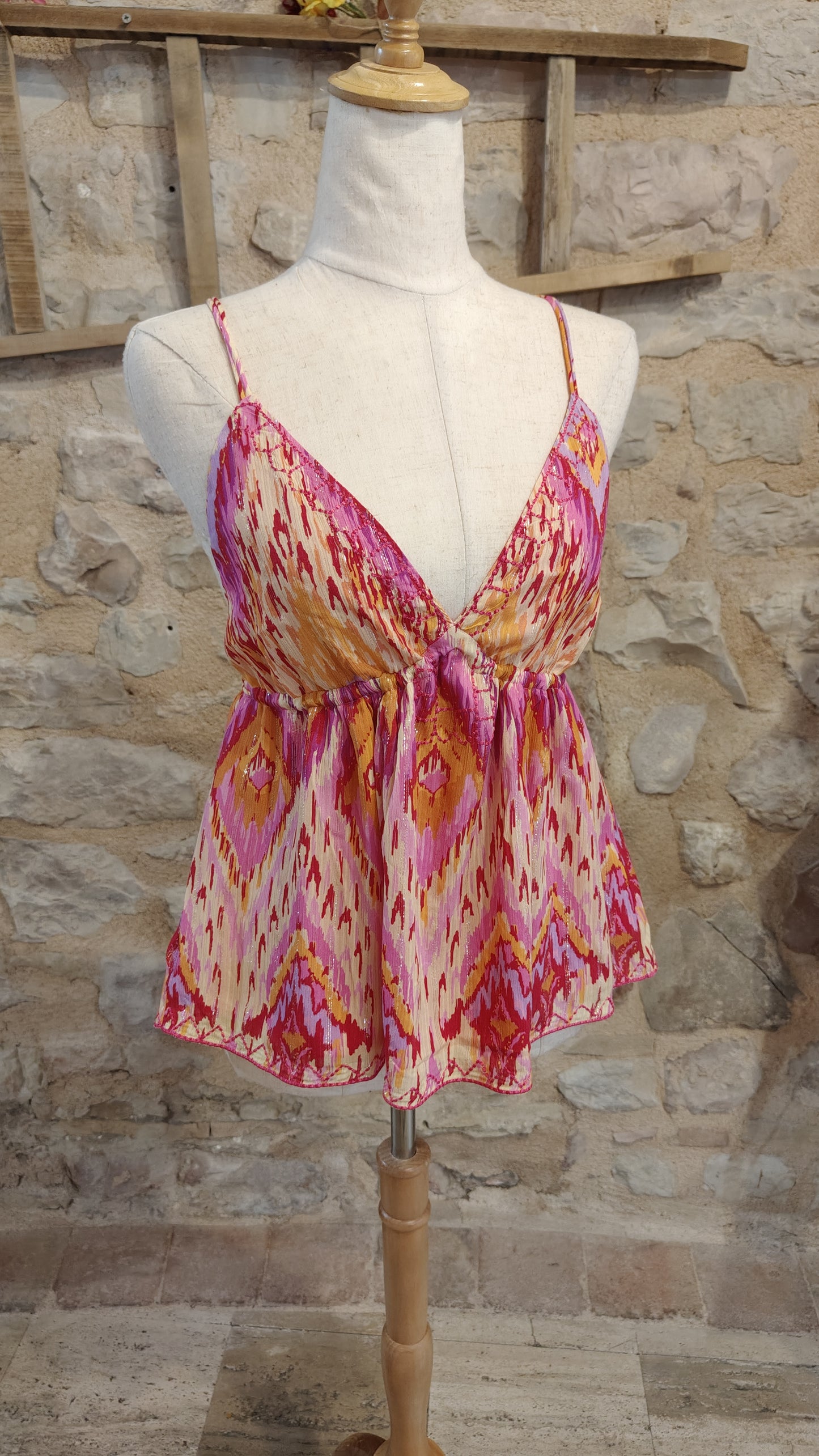 Top zig zag fucsia