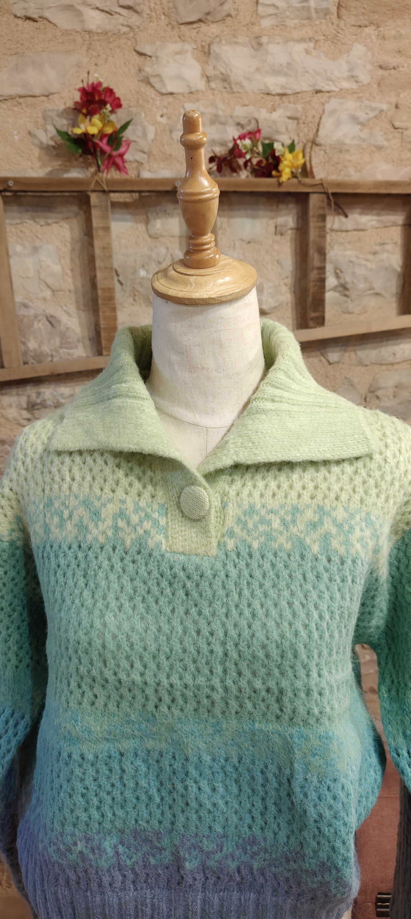 Maglioncino tricolore azzurro