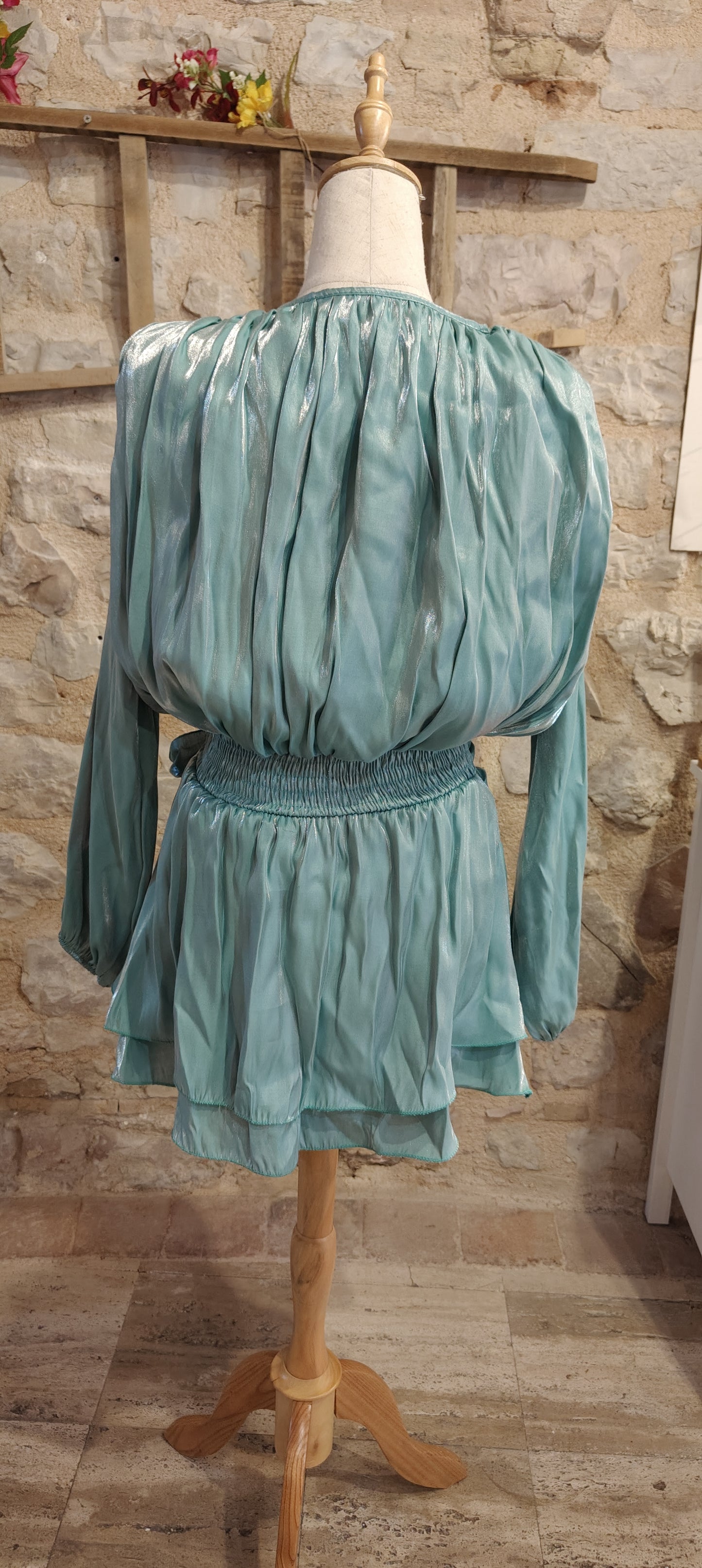 Miniabito organza celeste