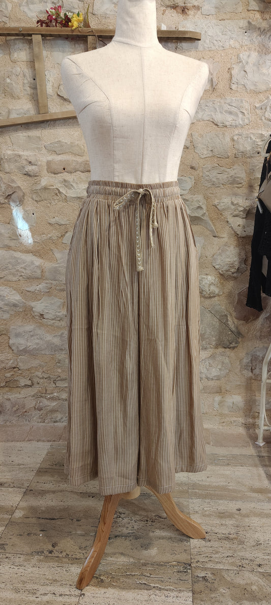 Pantaloni righette senape