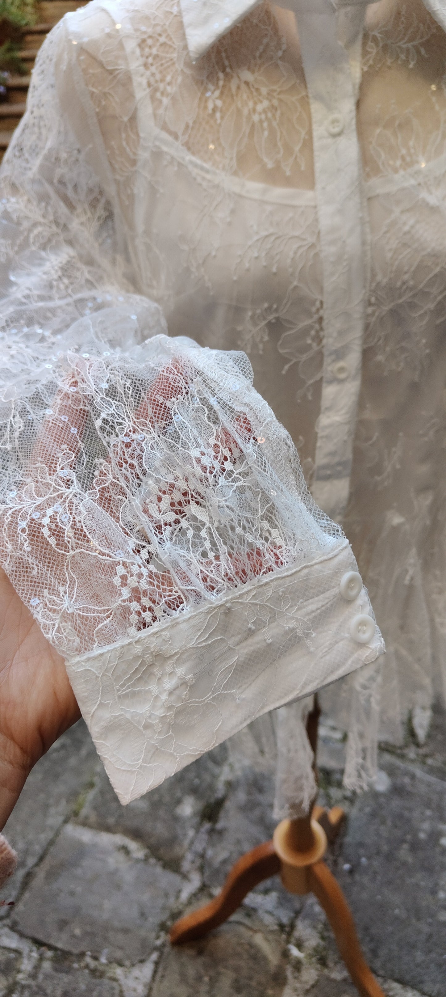 Camicia pizzo bianca