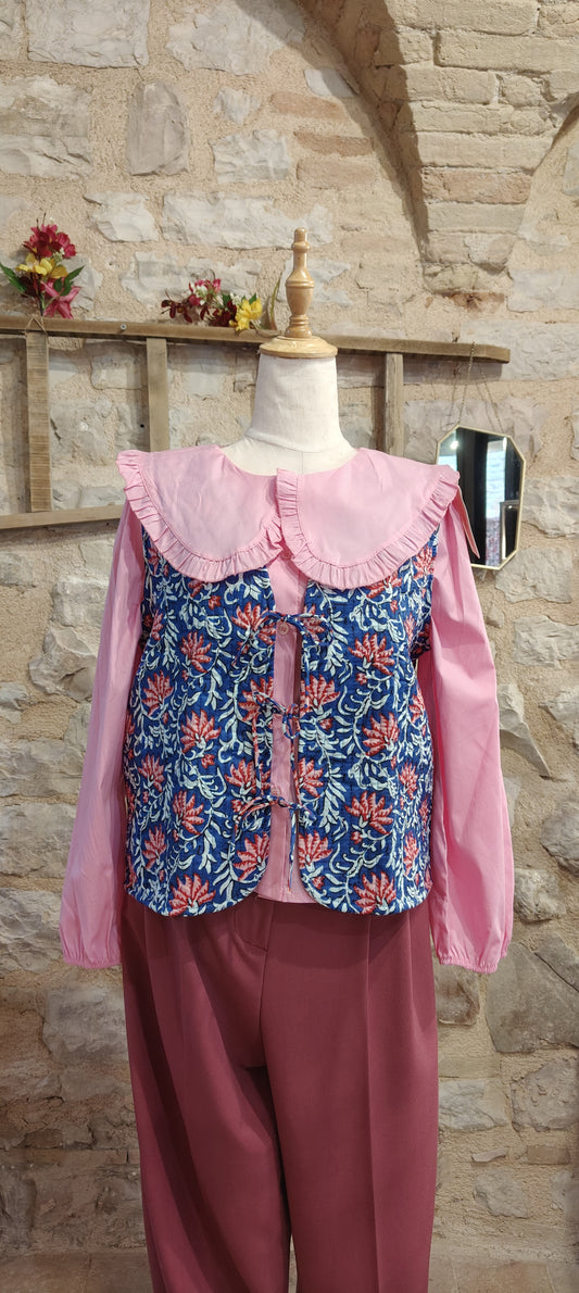 Gilet trapuntato blu