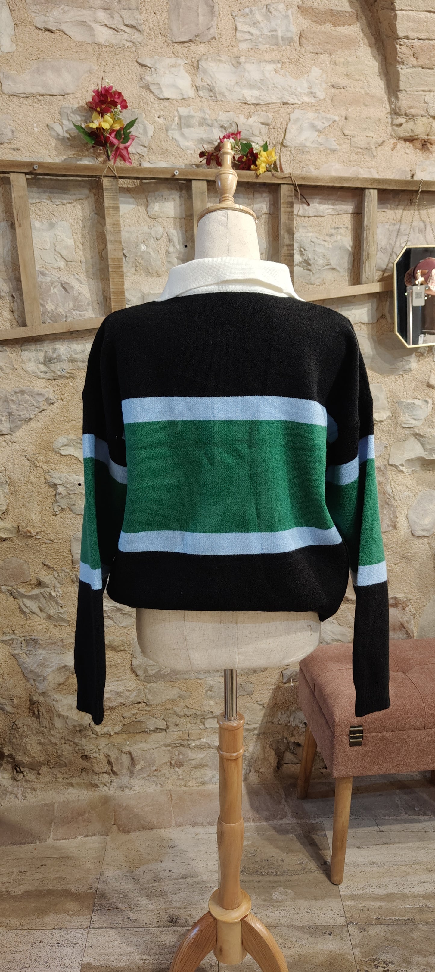 Maglioncino a righe verde