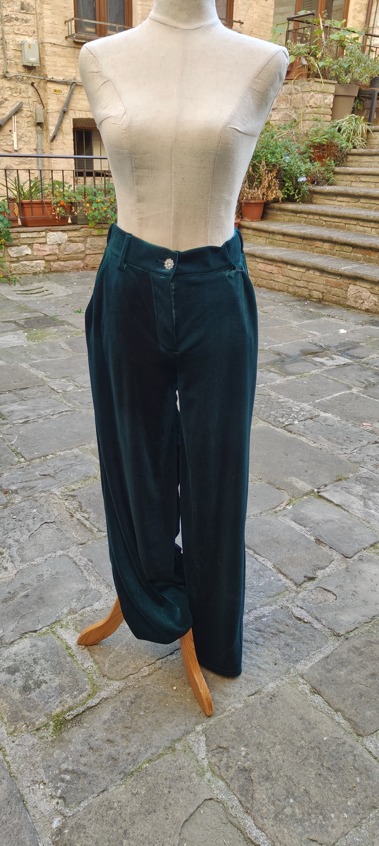 Pantaloni velluto verde
