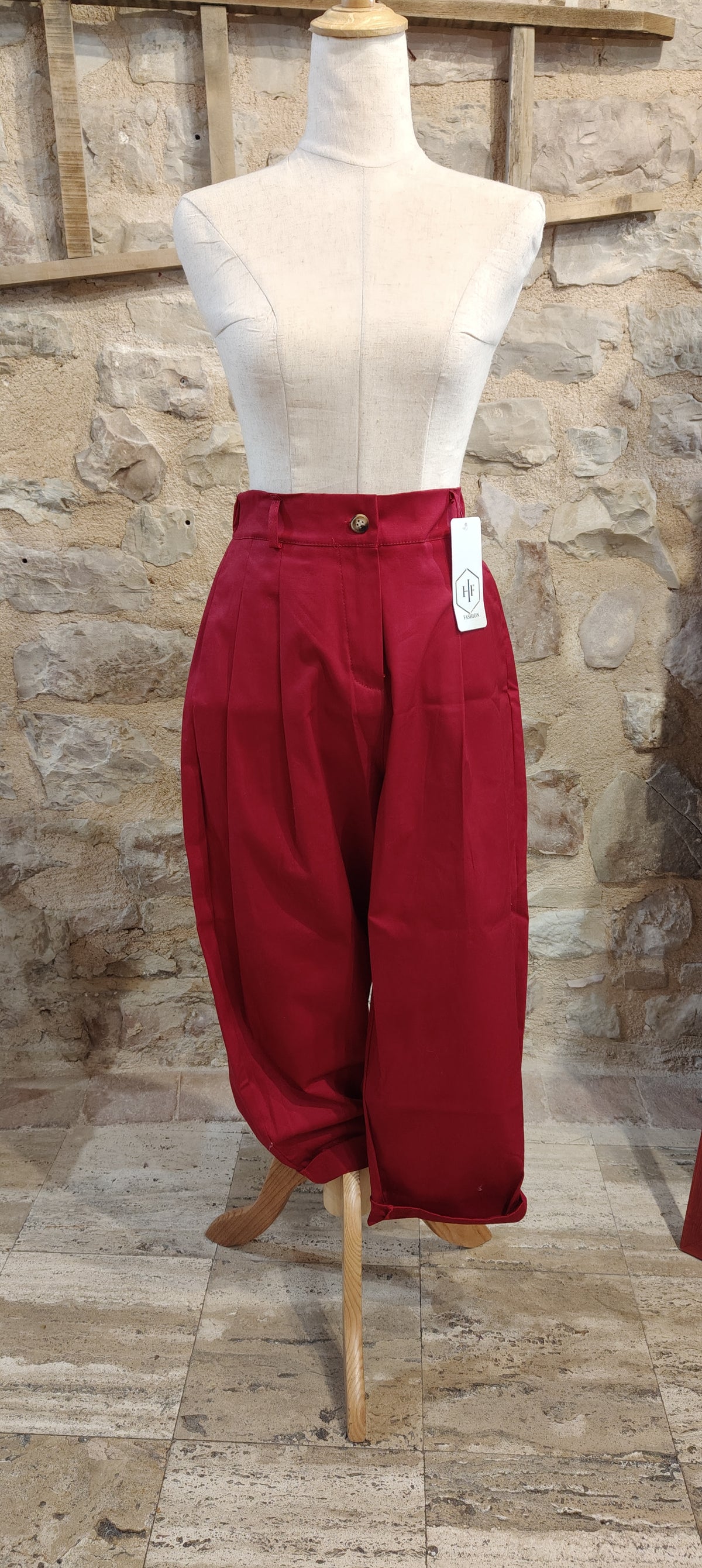 Pantalone balloon rosso intenso