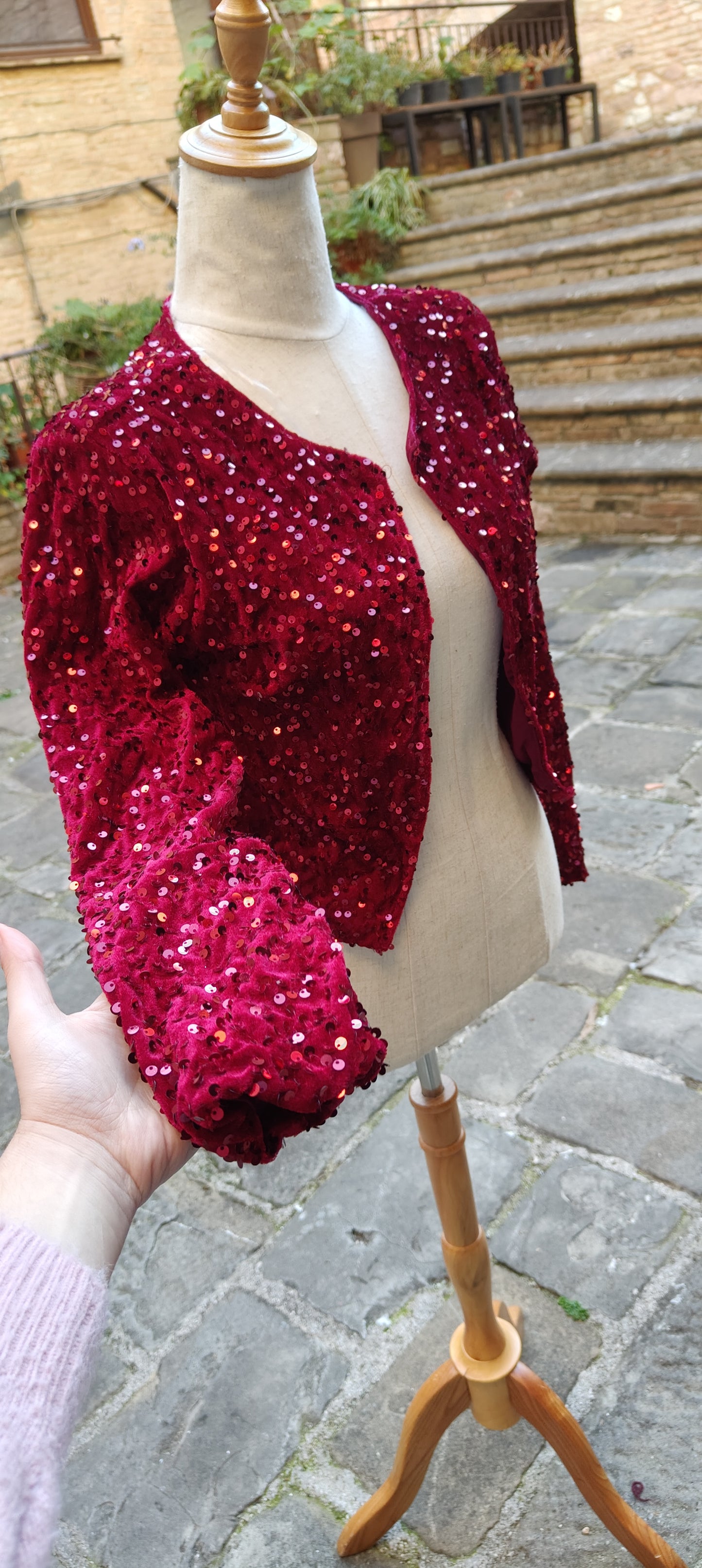 Bolero paillettes rosse