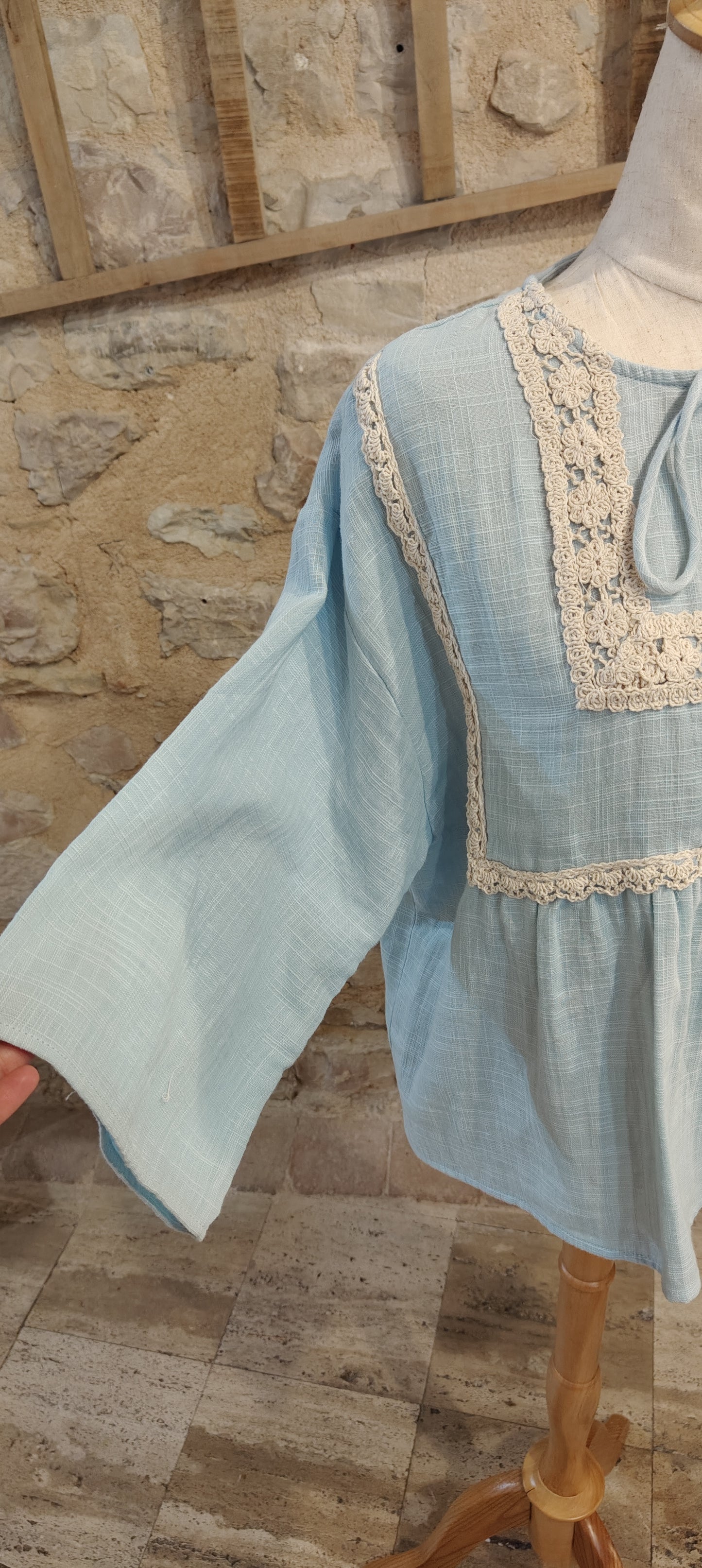Blusa bohème (azzurra)