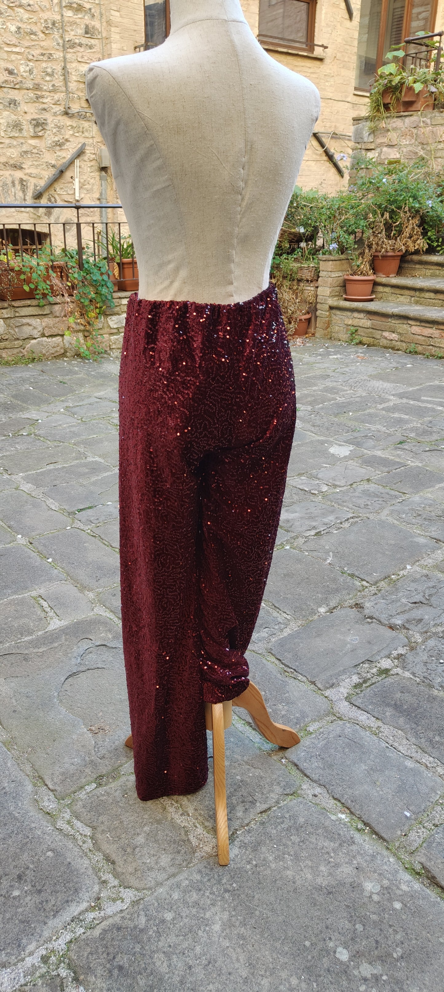 Pantaloni pailettosi rossi