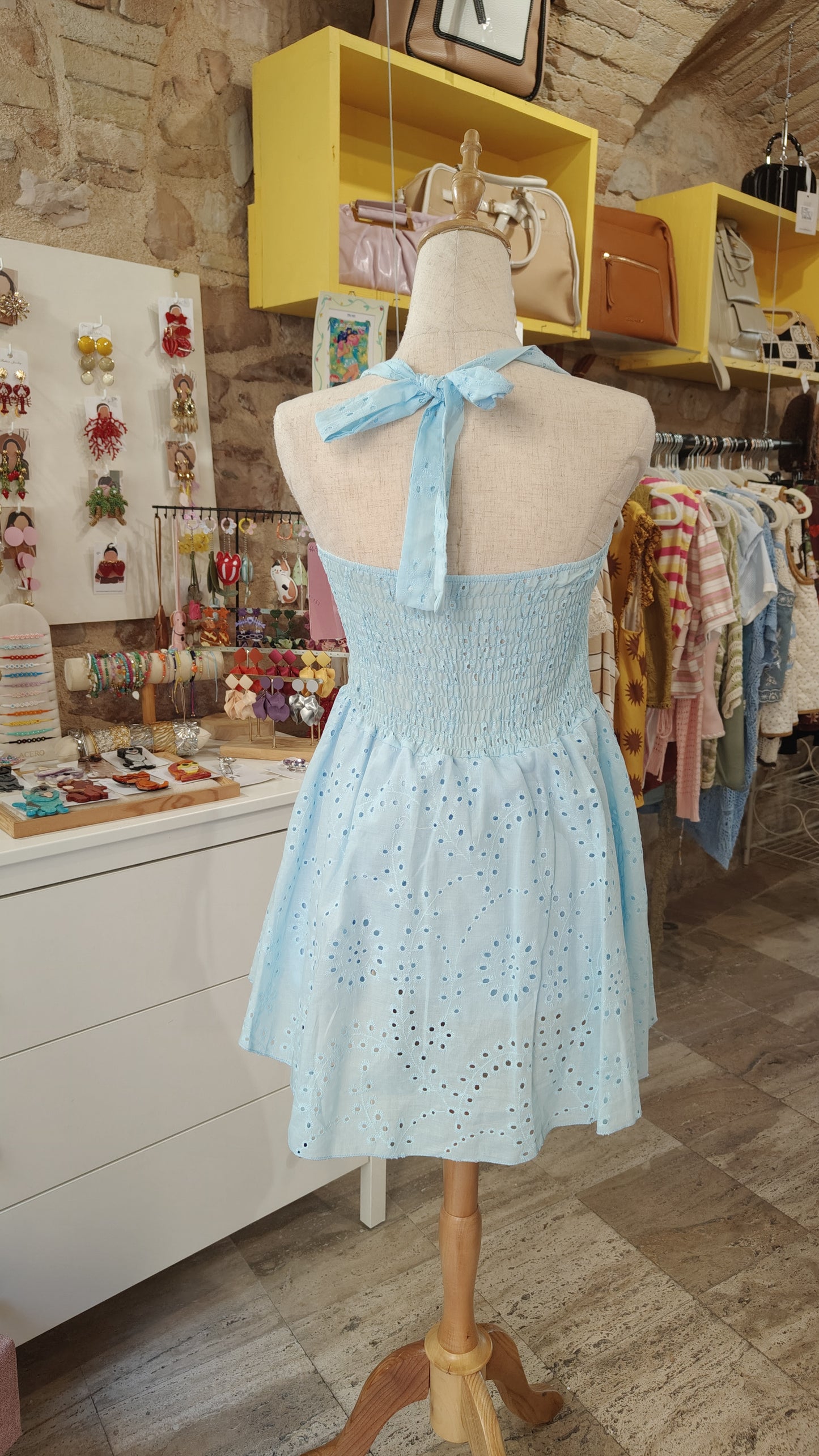 Abito bustier azzurro