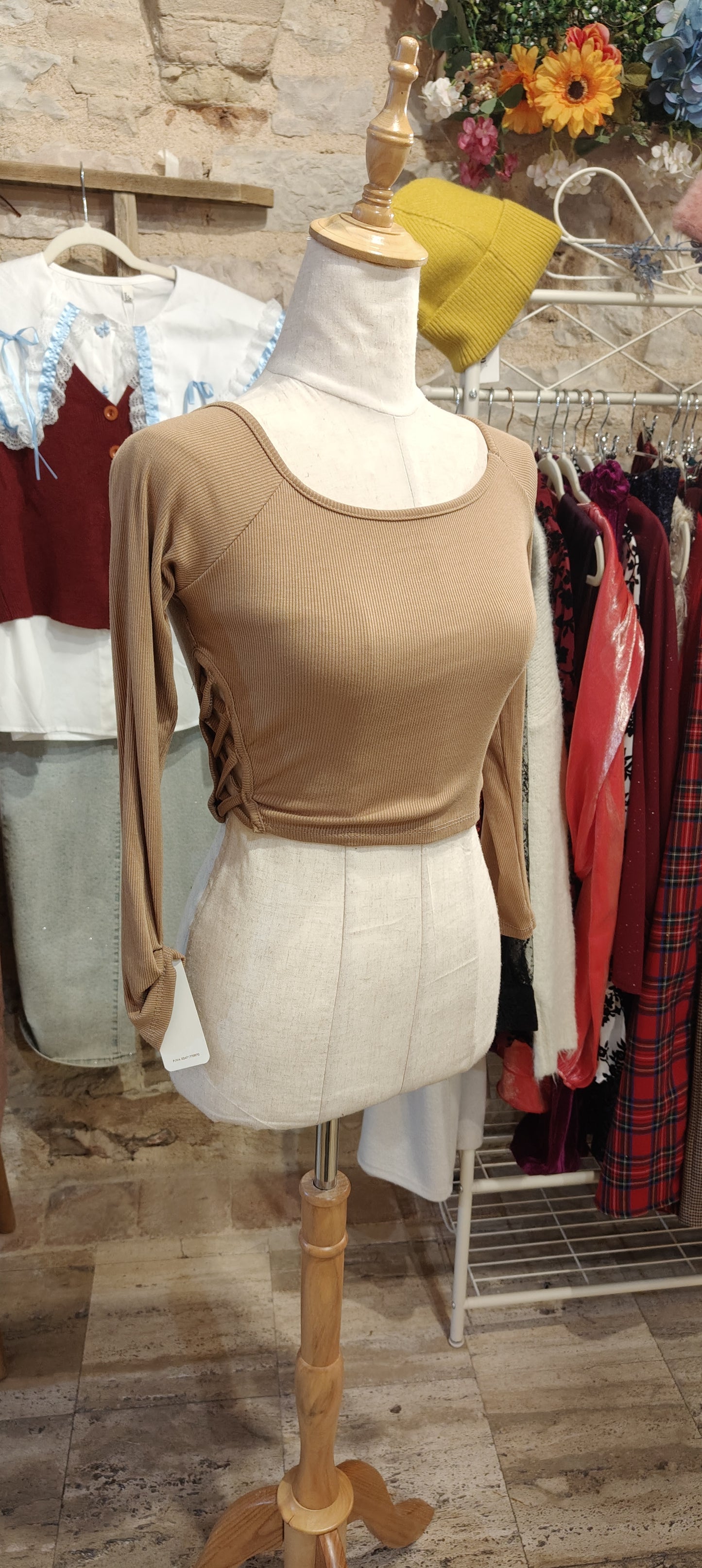 Maglia intreccio beige