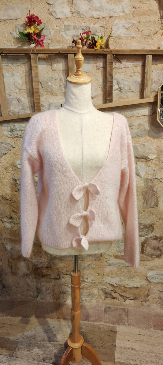 Maglione fiocchetti rosa