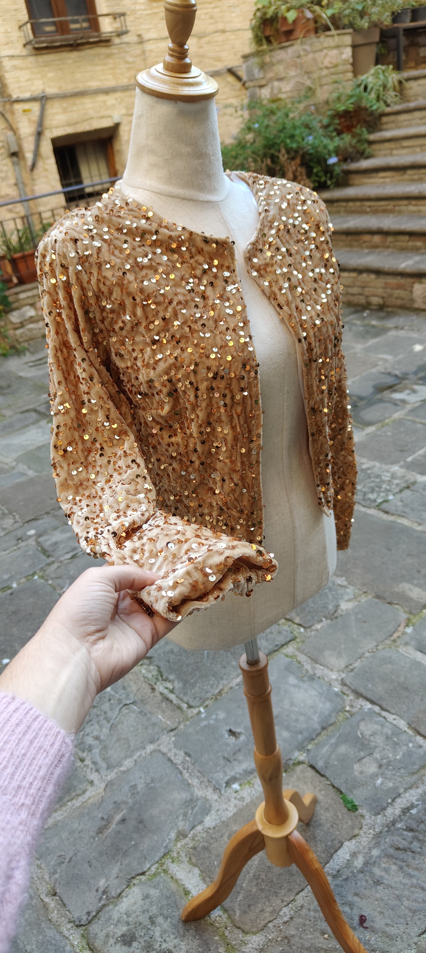 Bolero paillettes oro