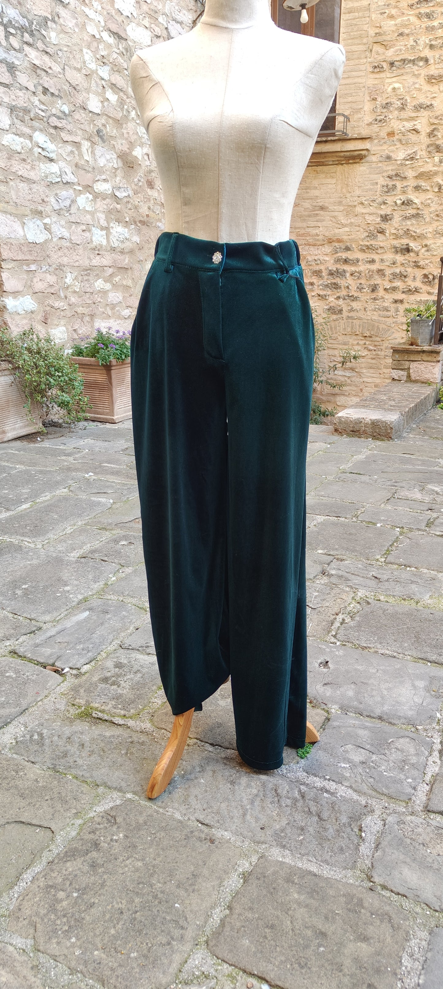 Pantaloni velluto verde