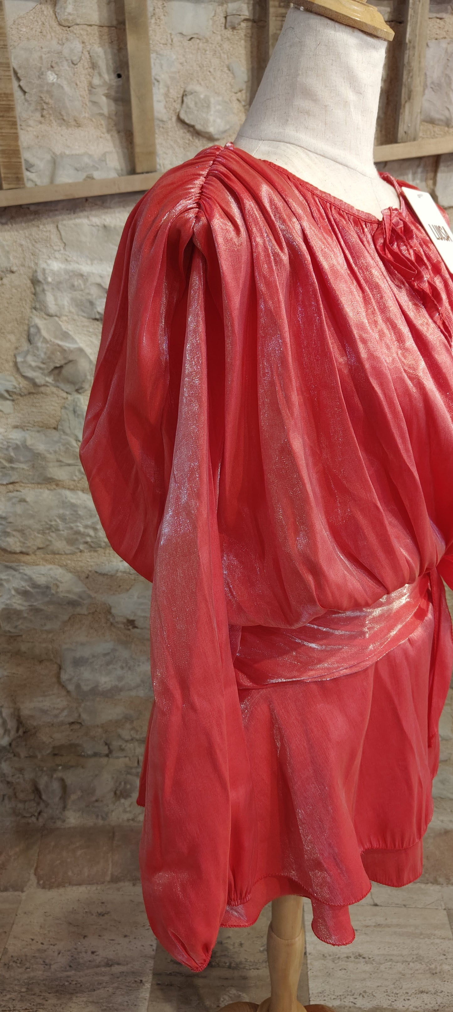 Miniabito organza rosso