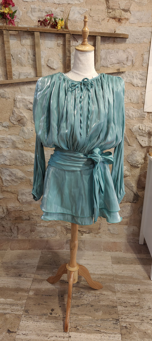 Miniabito organza celeste