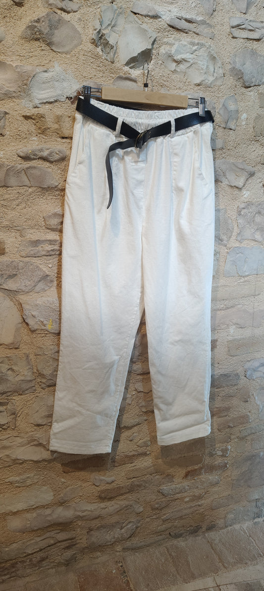Pantalone costine bianco