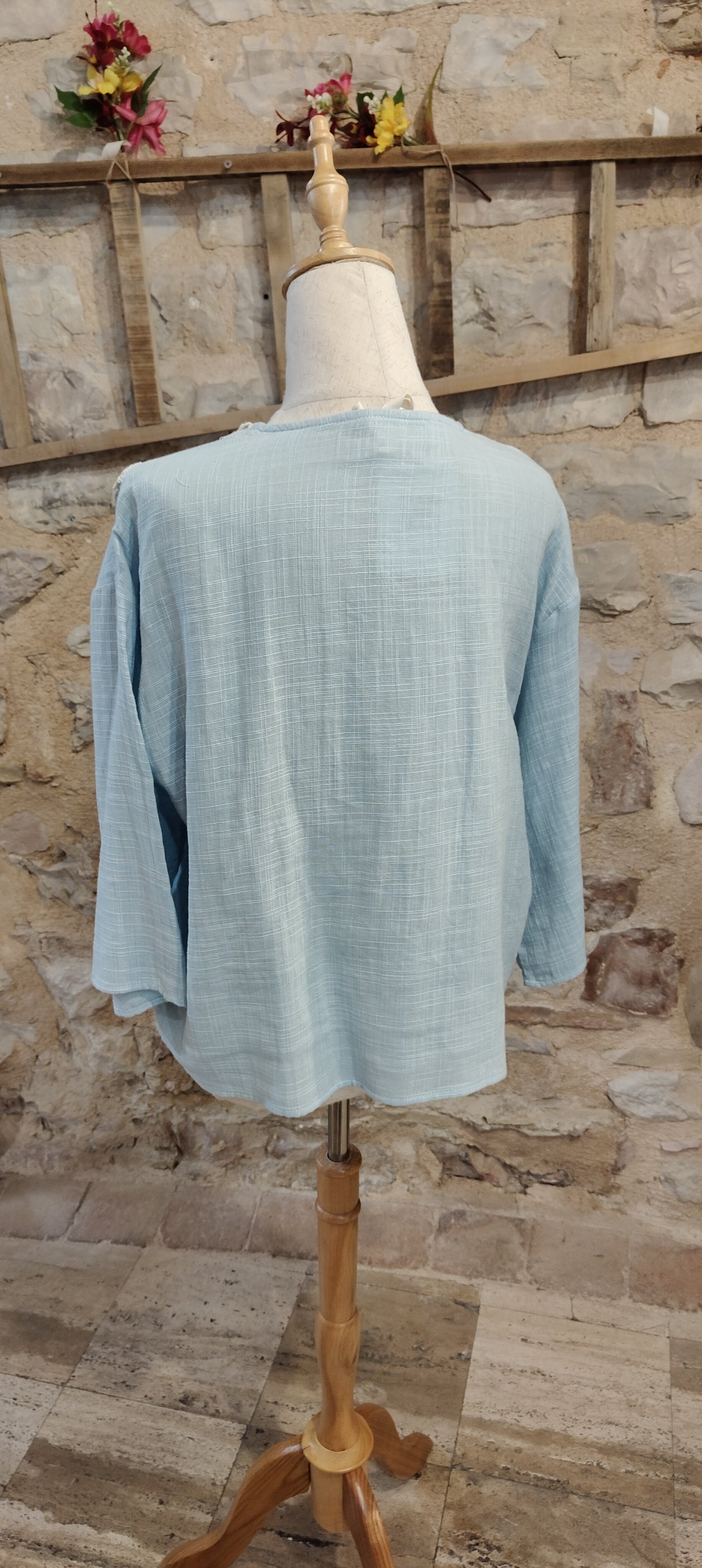 Blusa bohème (azzurra)