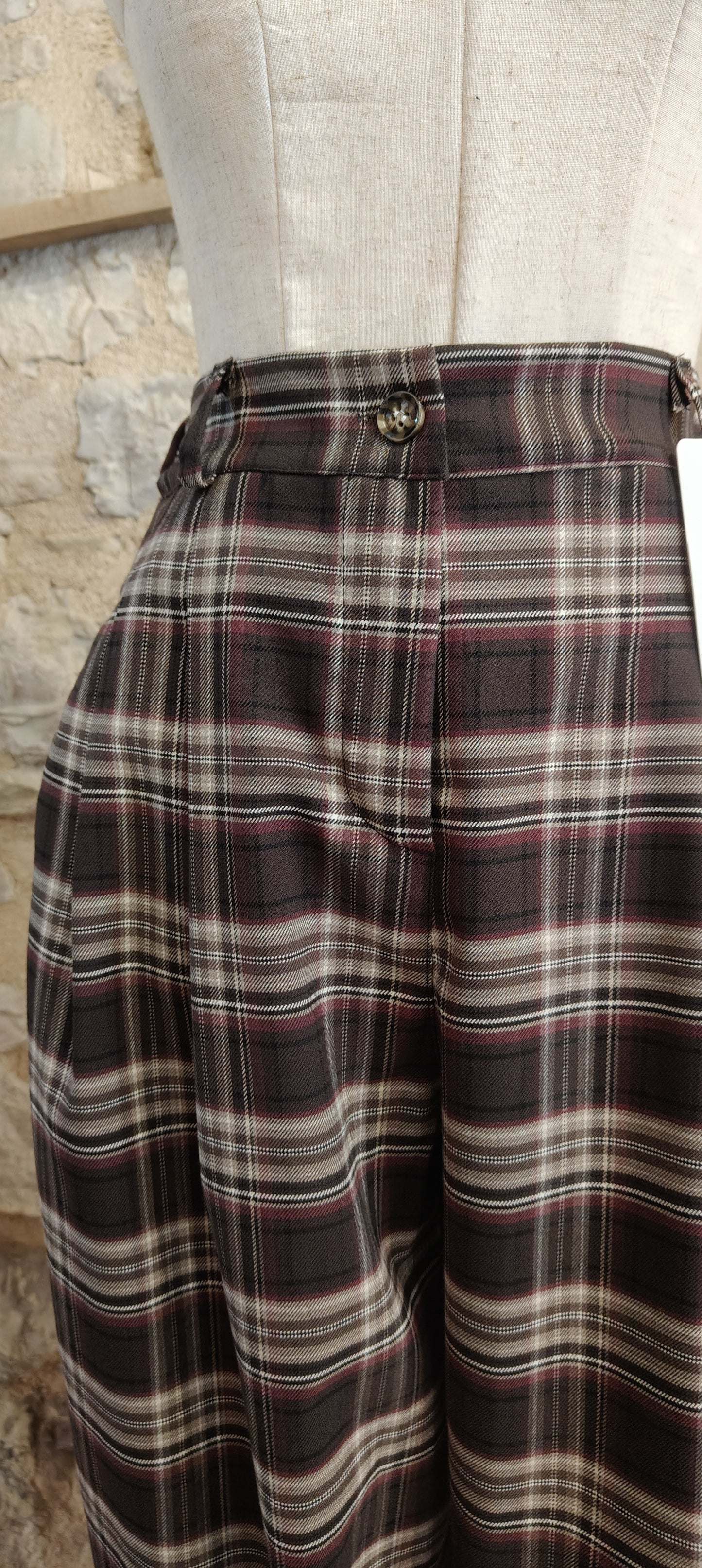 Pantalone baloon scozzesi bordeaux