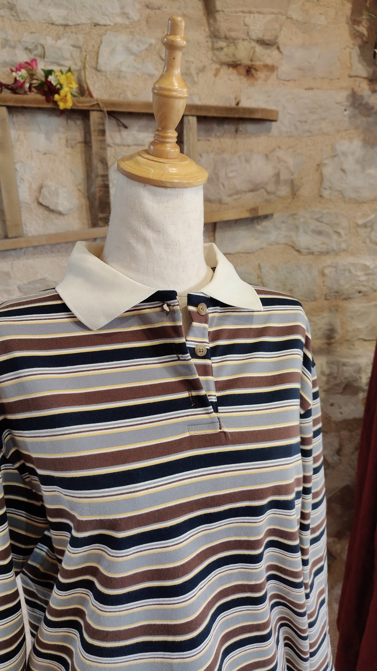 Polo righette grigia