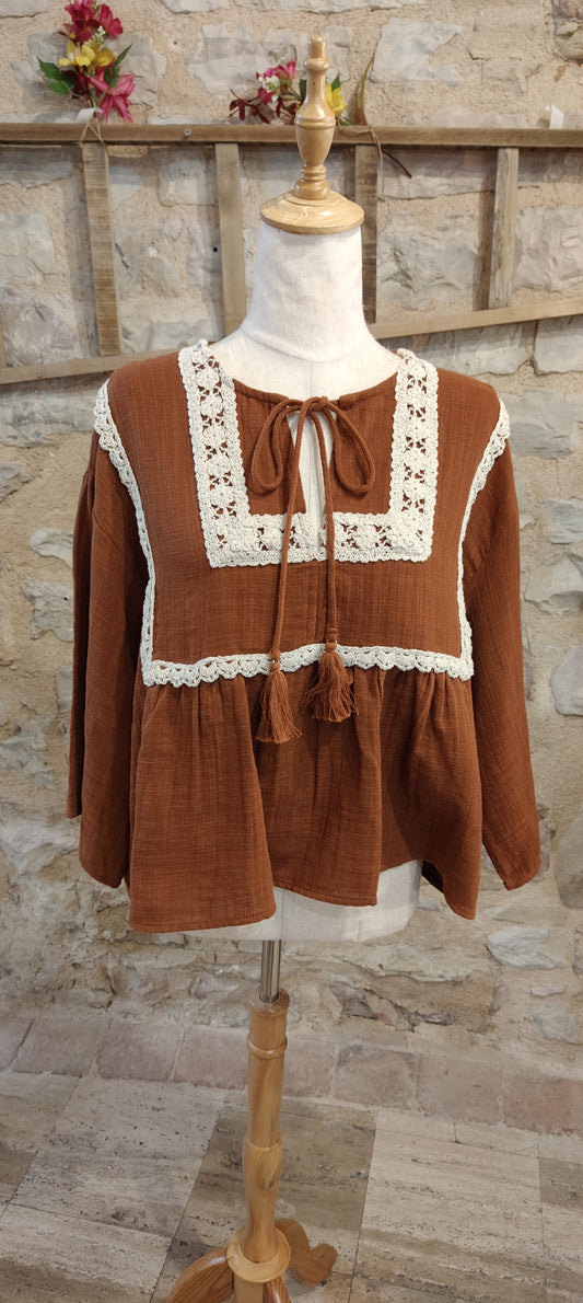 Blusa bohème (terracotta)