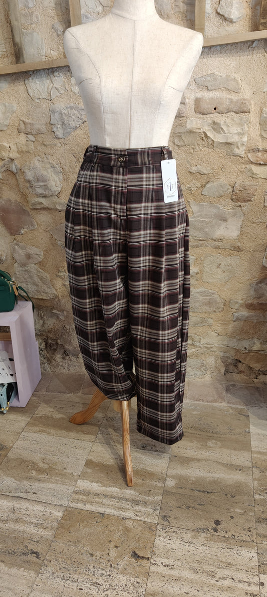 Pantalone baloon scozzesi bordeaux