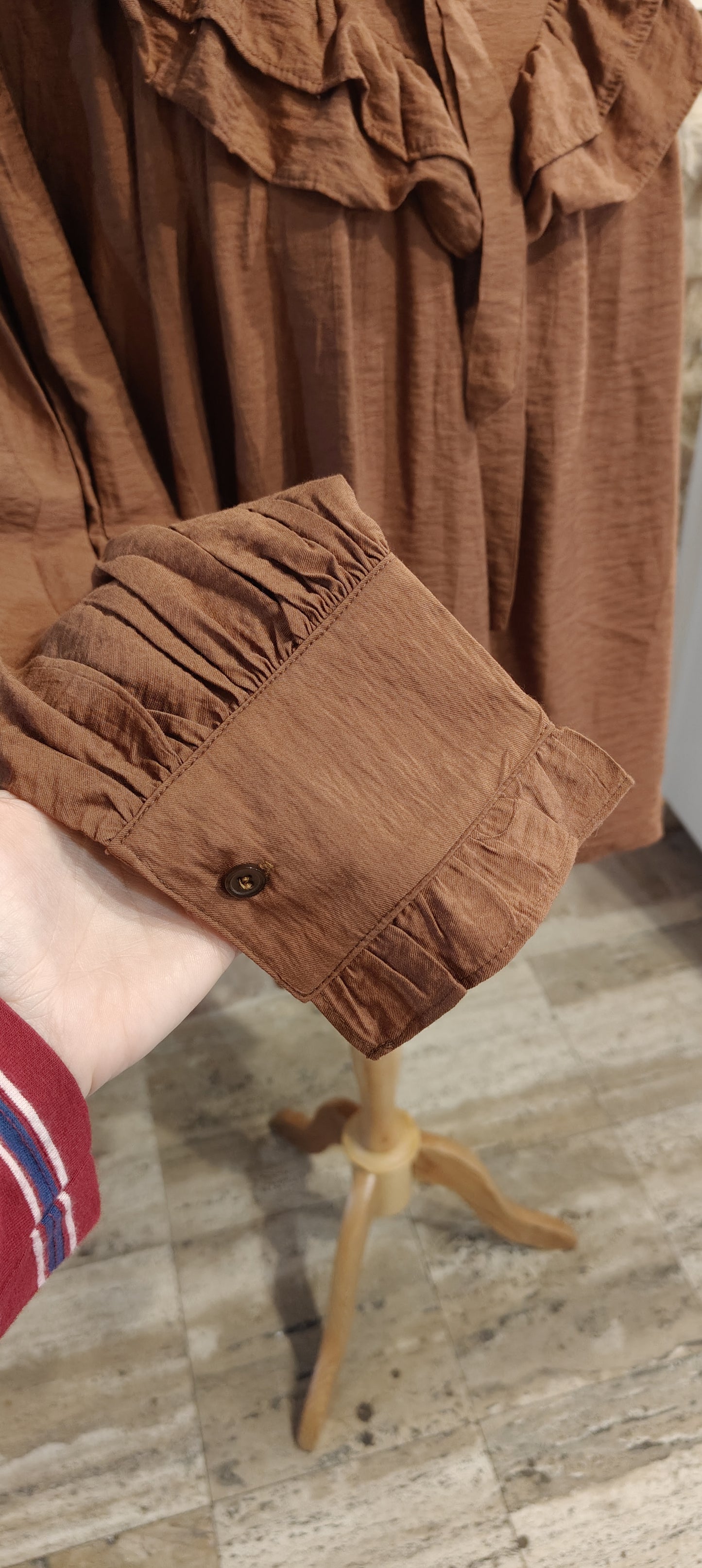 Blusa bonton marrone