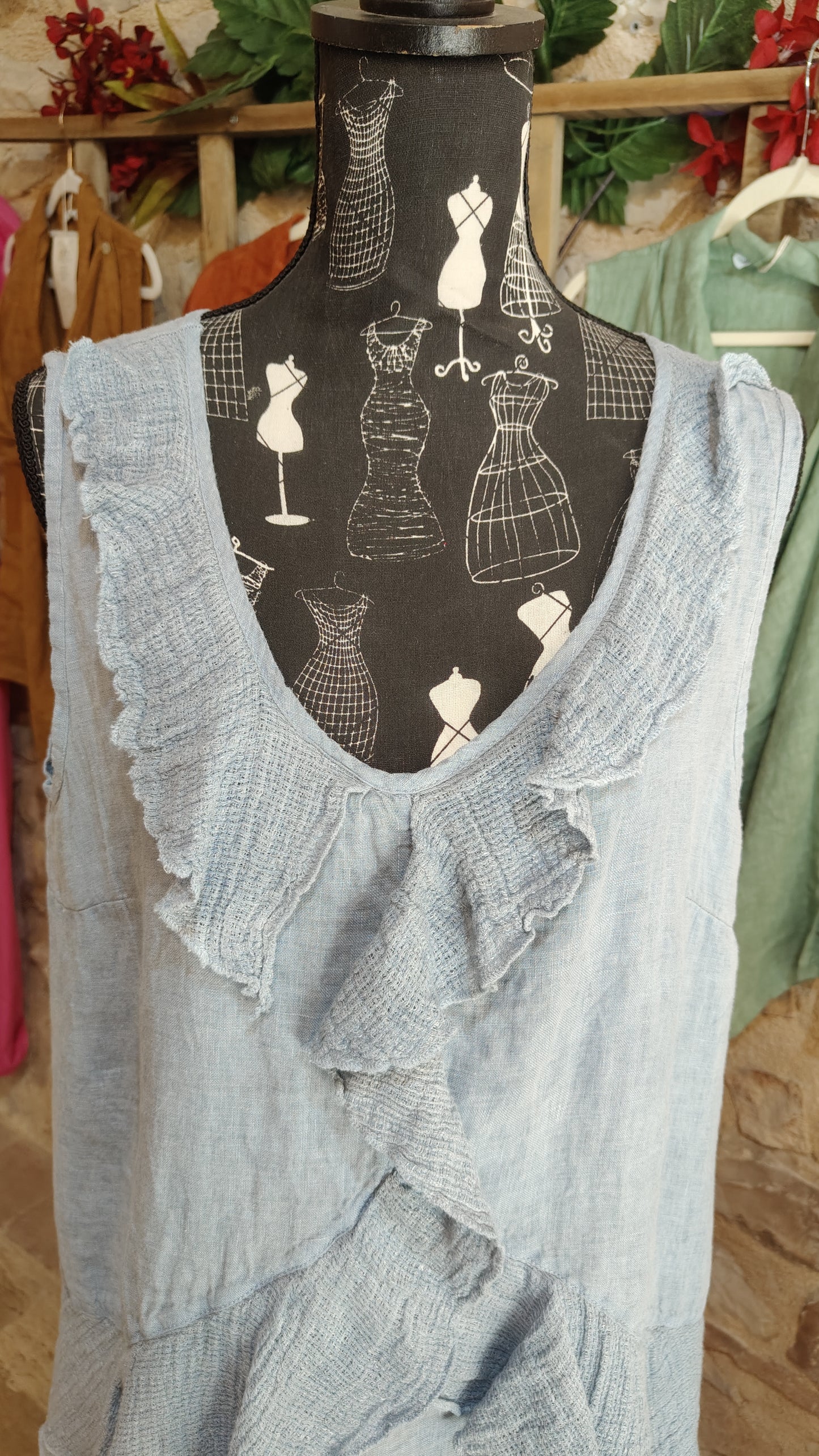 Maglia sbracciata carta da zucchero