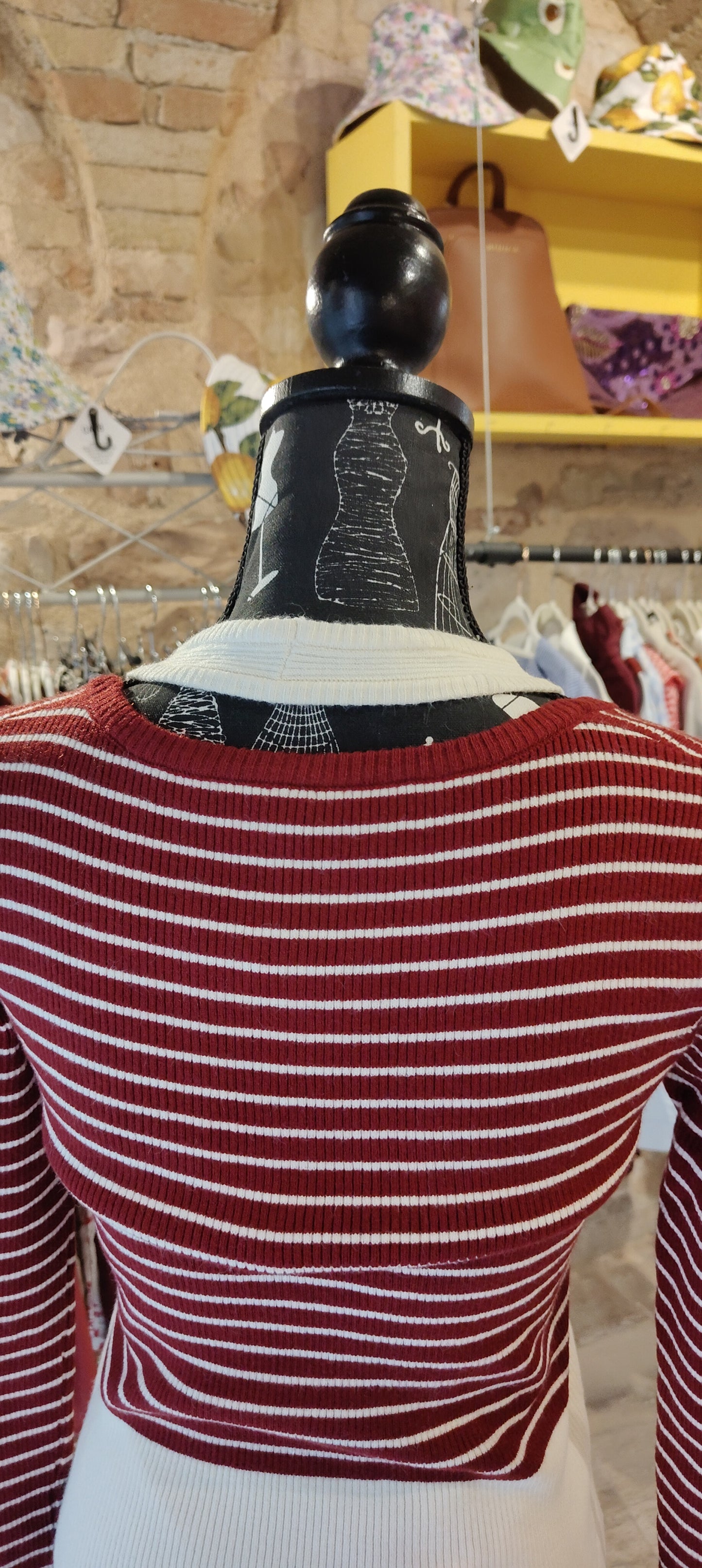 Maglia a righe bordeaux