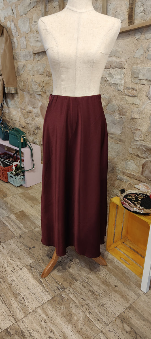 Gonna satine bordeaux