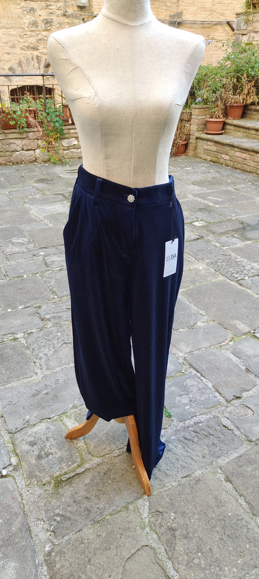 Pantaloni velluto blu