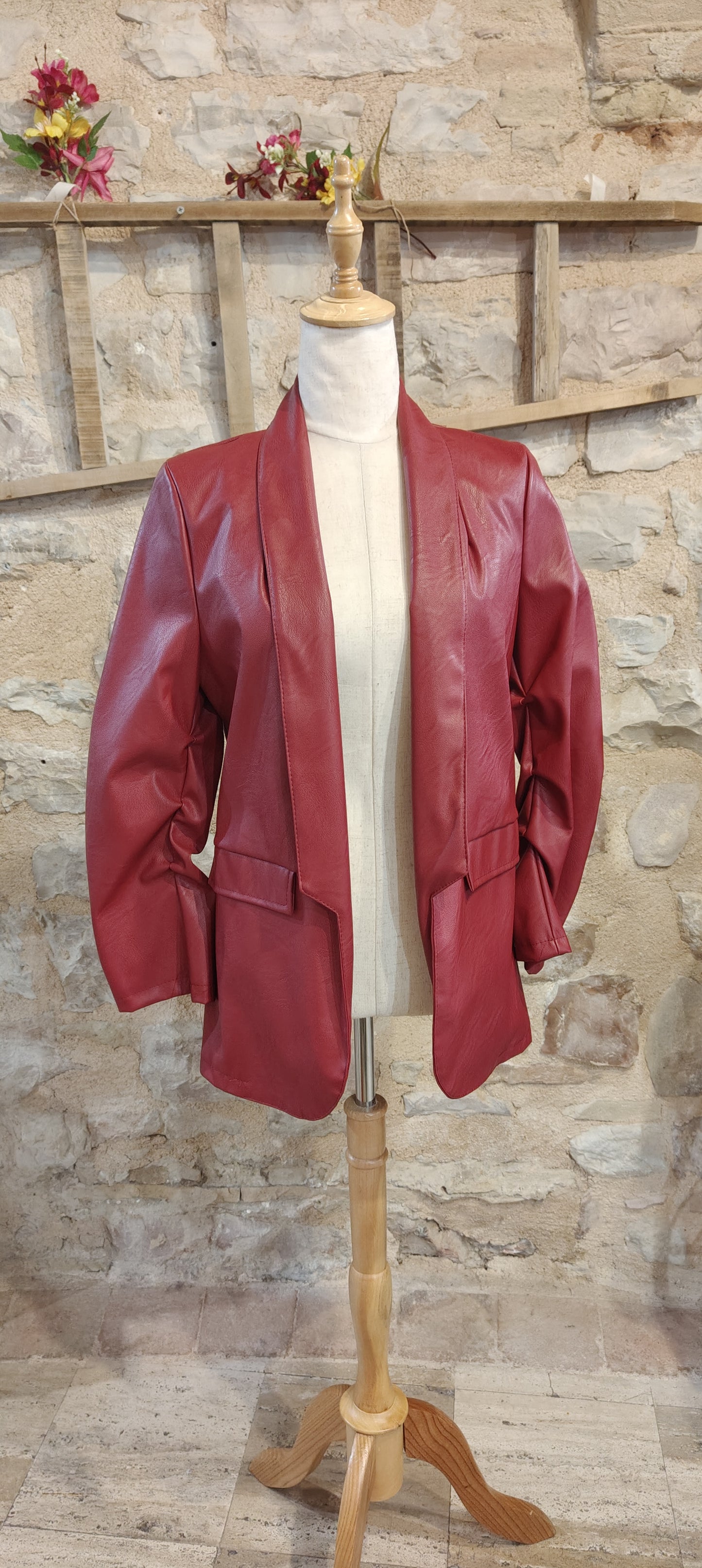 Giacca similpelle rossa