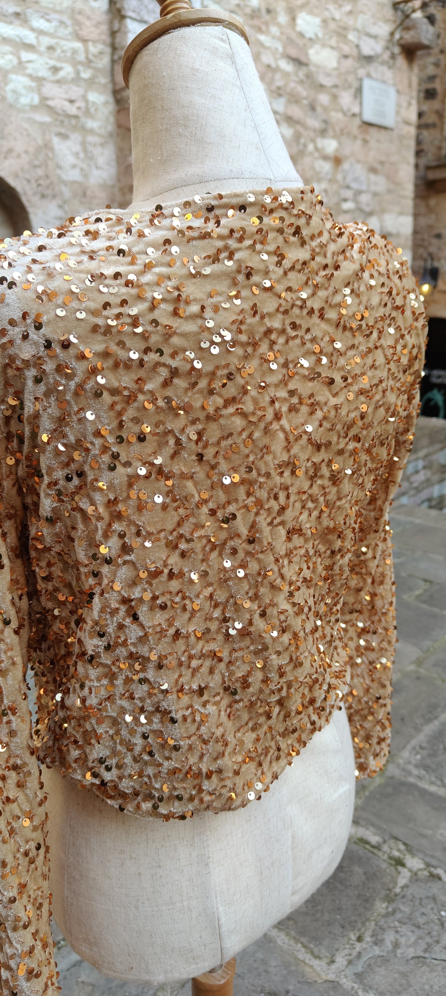 Bolero paillettes oro