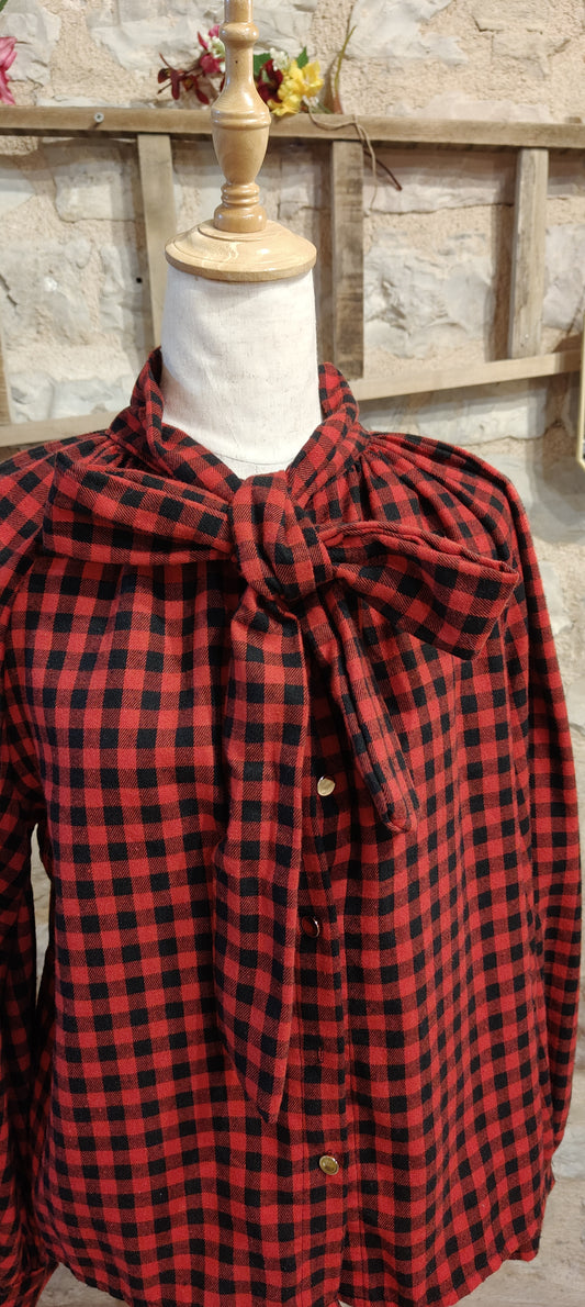 Camicia a quadri rossi e neri