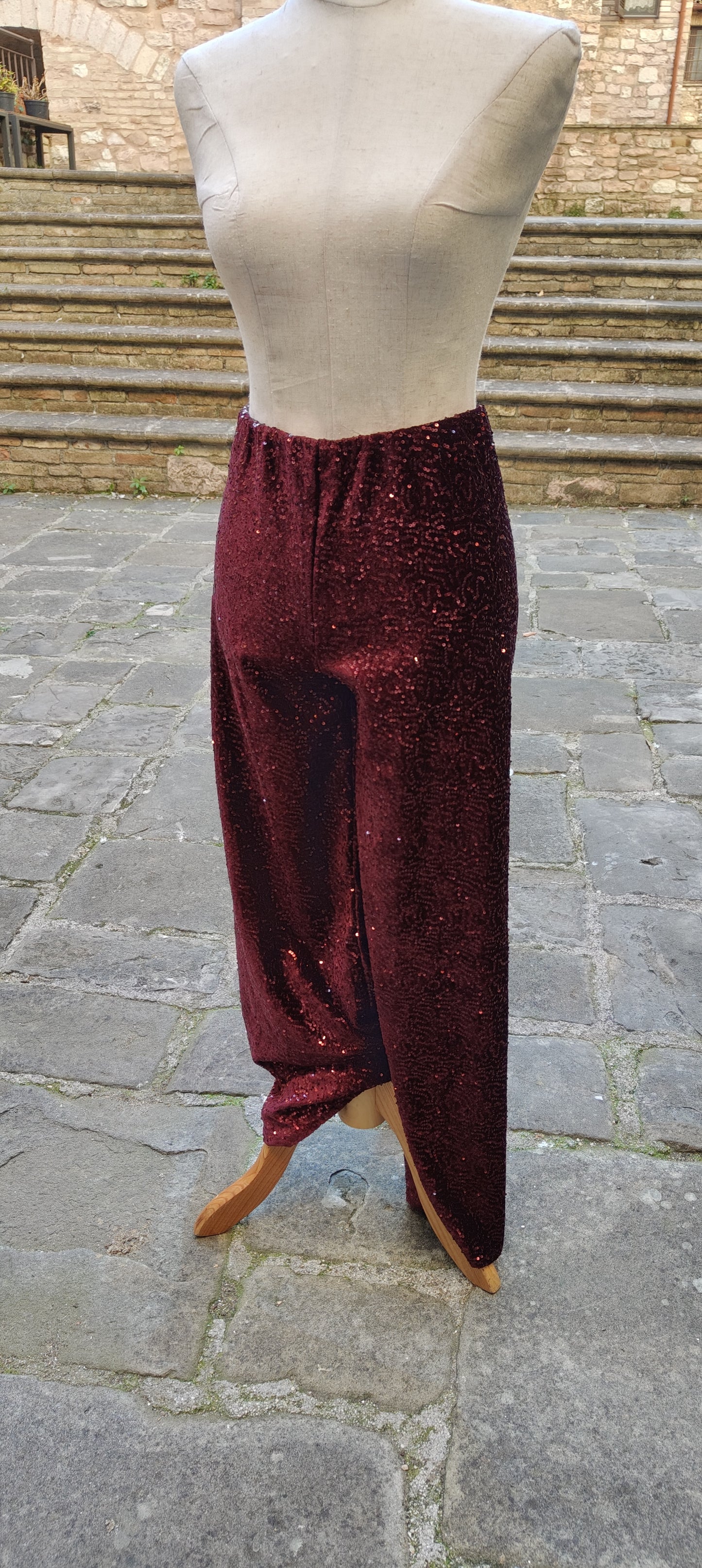 Pantaloni pailettosi rossi