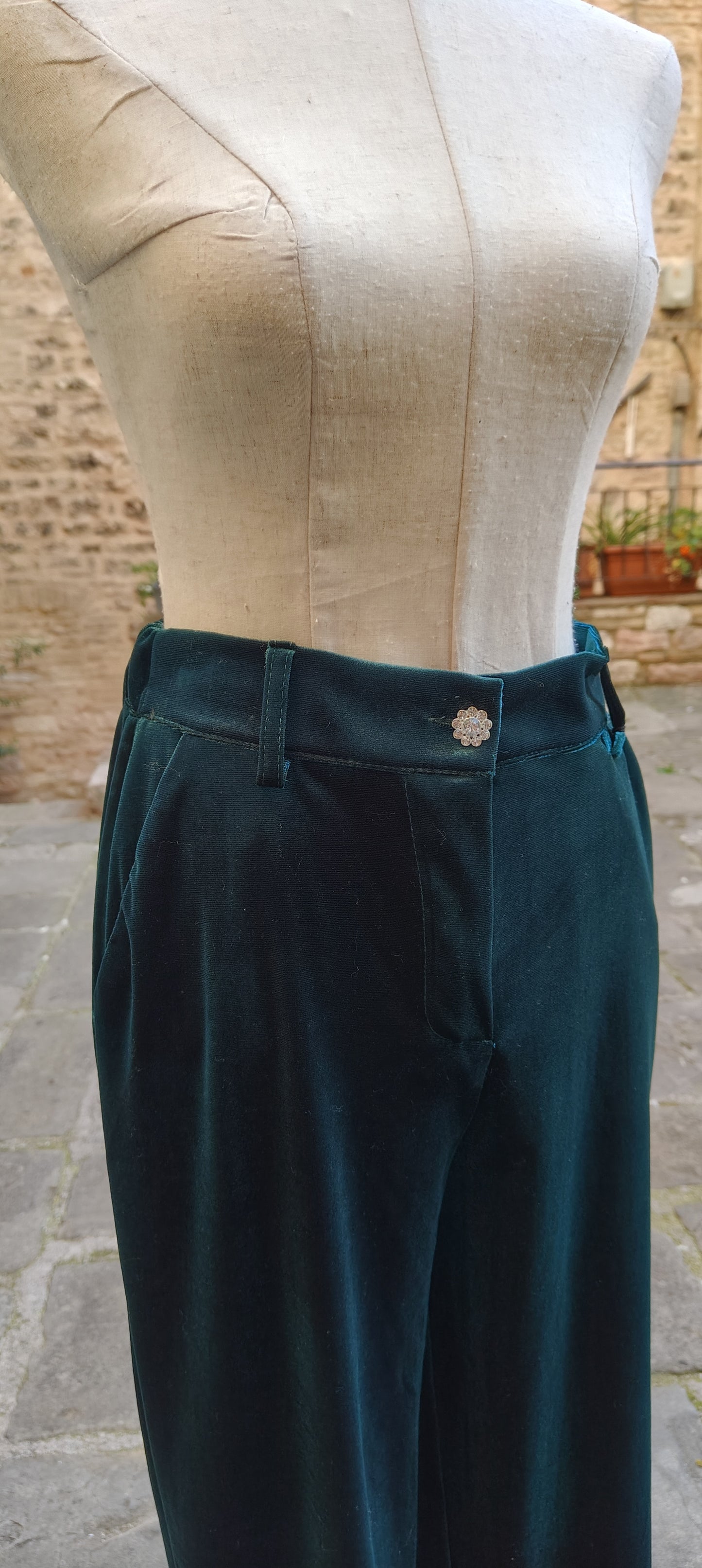 Pantaloni velluto verde
