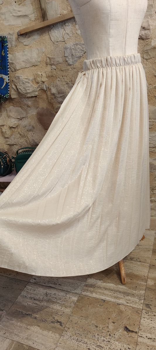 Gonna plissettata beige