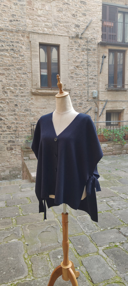 Gilet/poncho blu notte