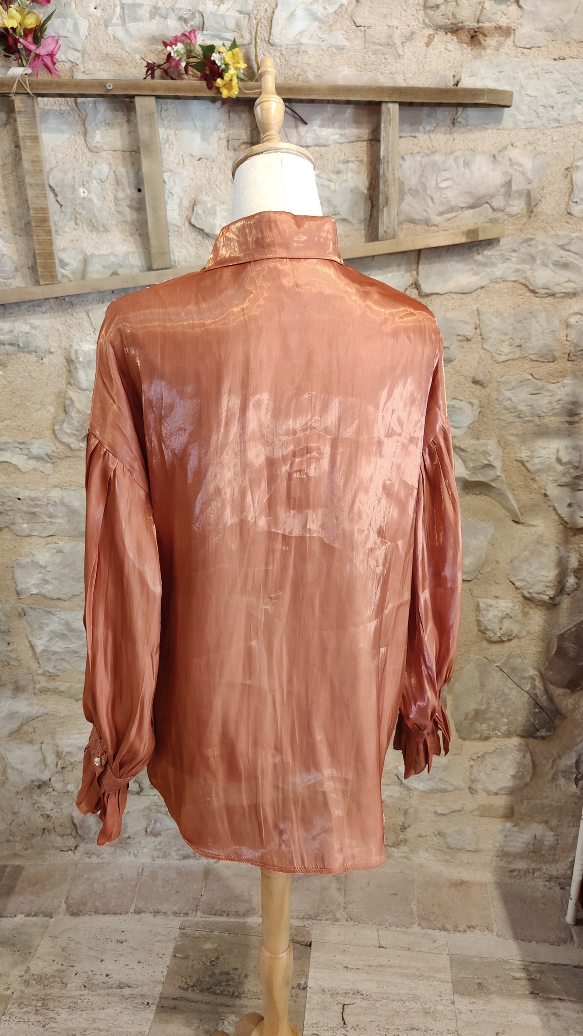 Camicia liquid terracotta