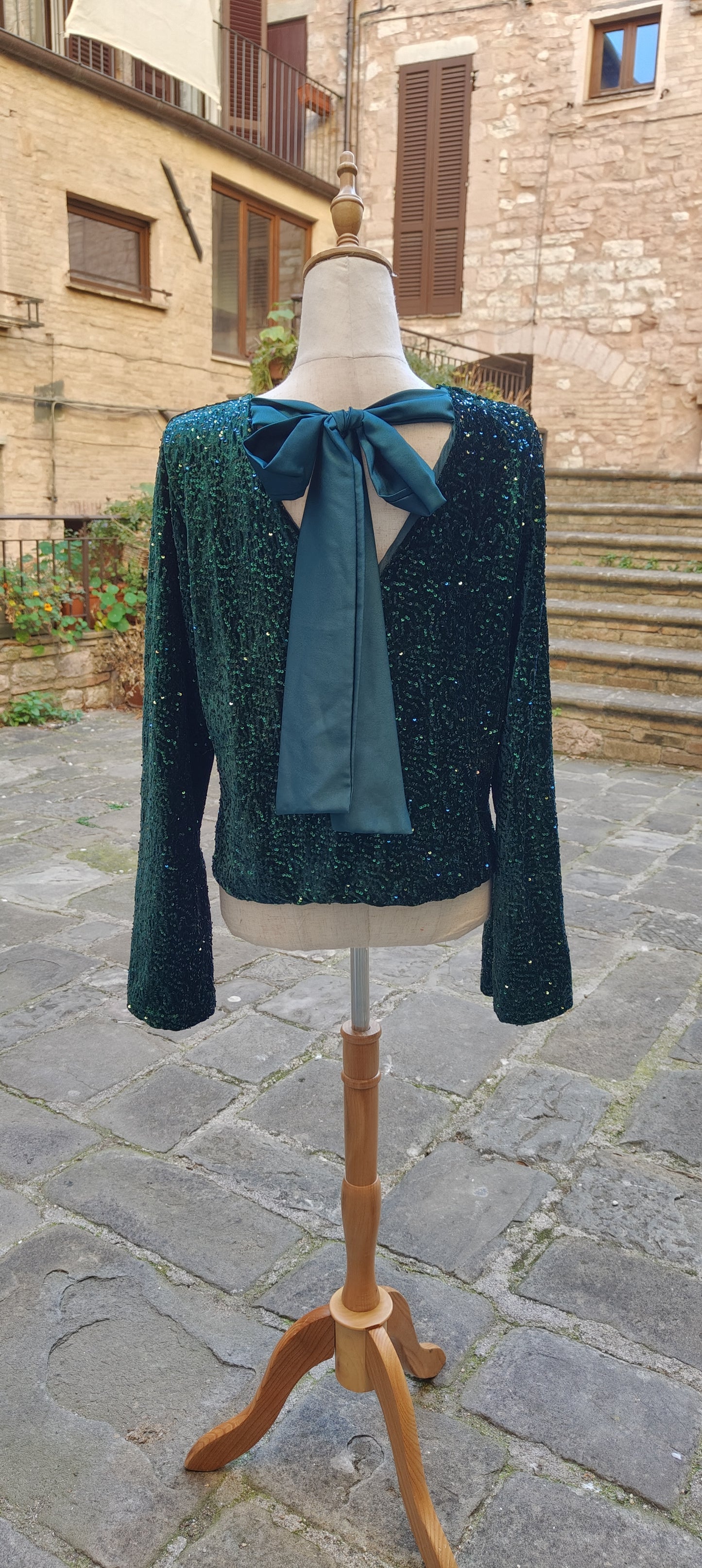 Maglia velluto verde