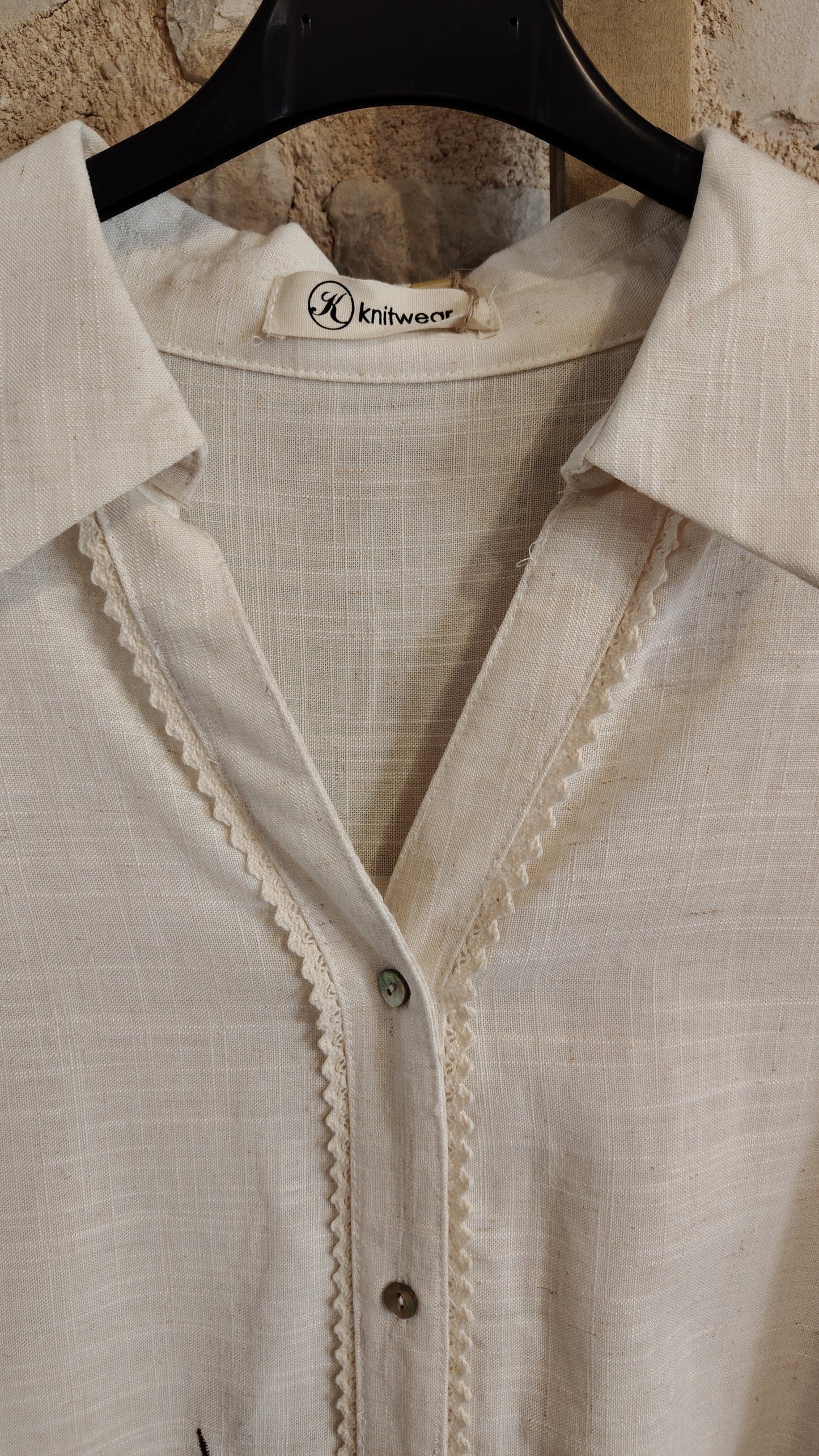 Camicia ricametti panna