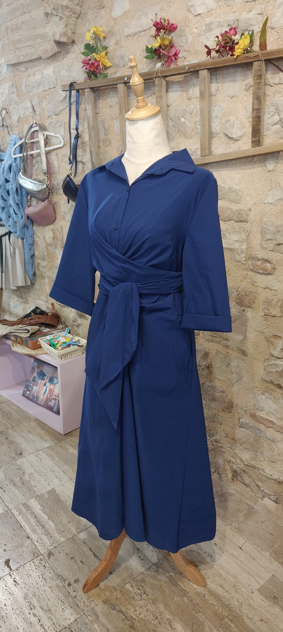 Vestito fiocco blu
