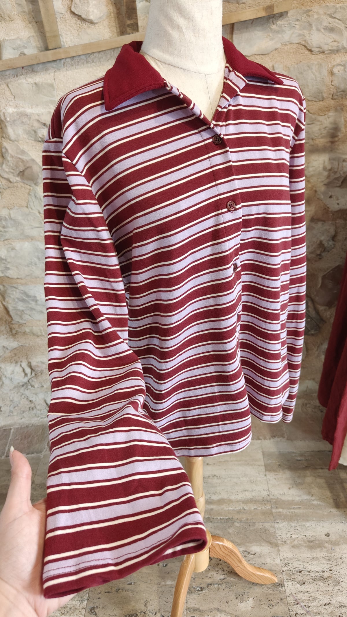 Maglia bottoni (bordeaux)