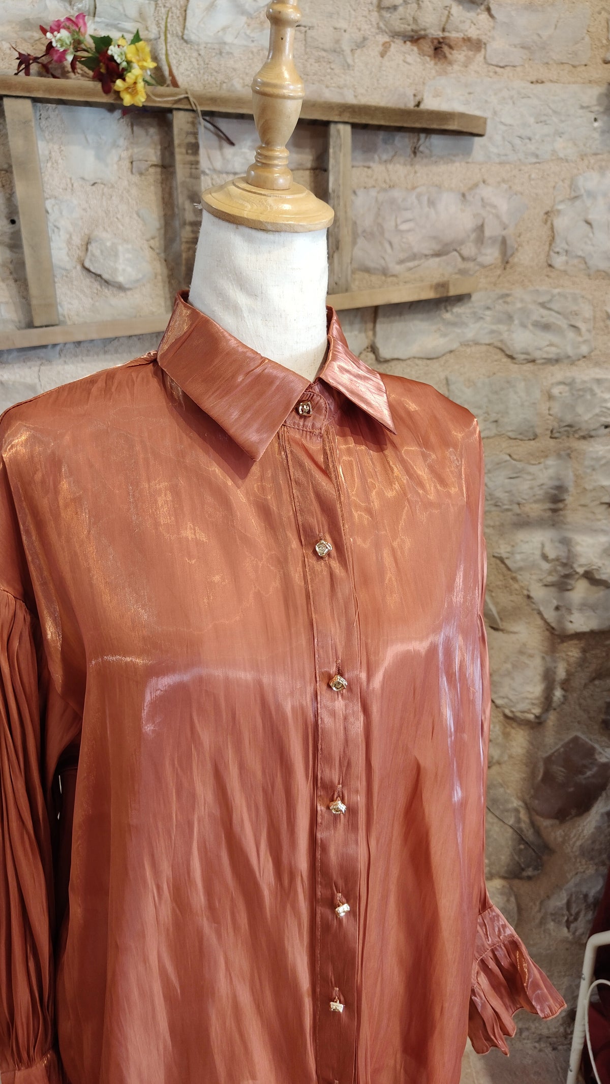 Camicia liquid terracotta