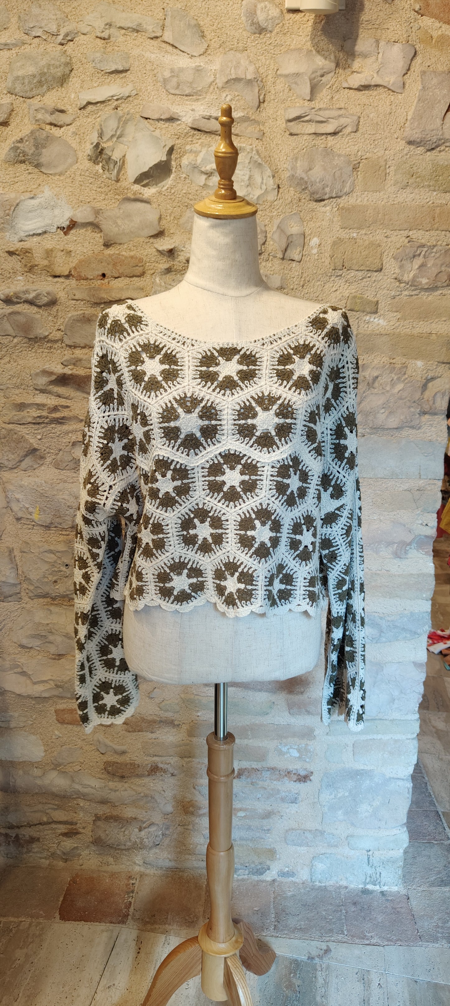 Maglia crochet verde