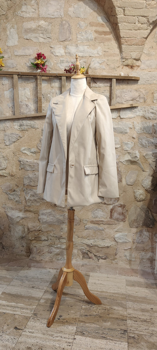 Blazer ecopelle panna