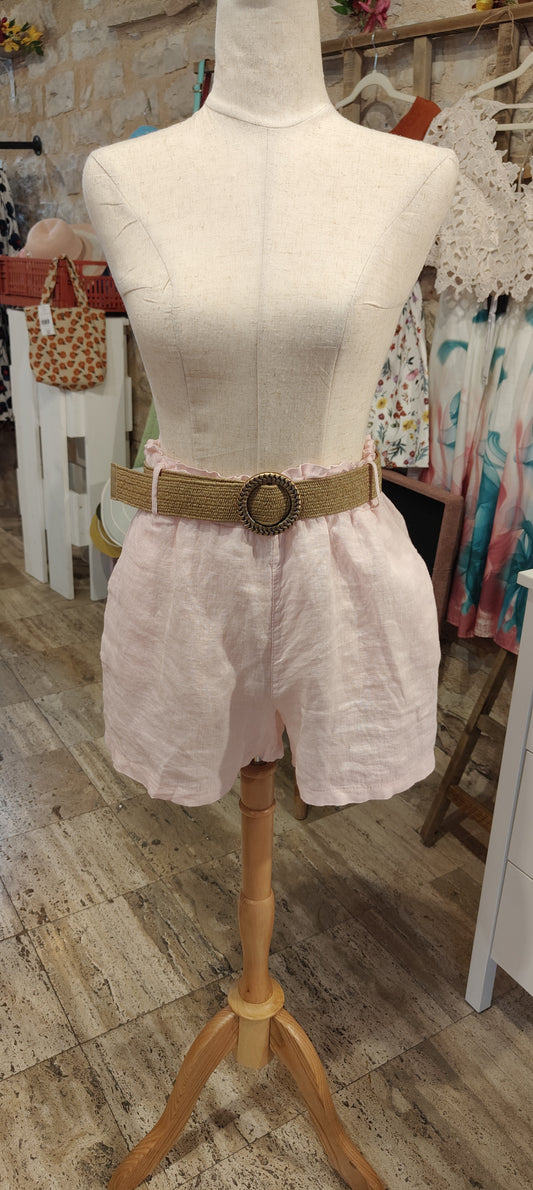 Shorts lino rosa