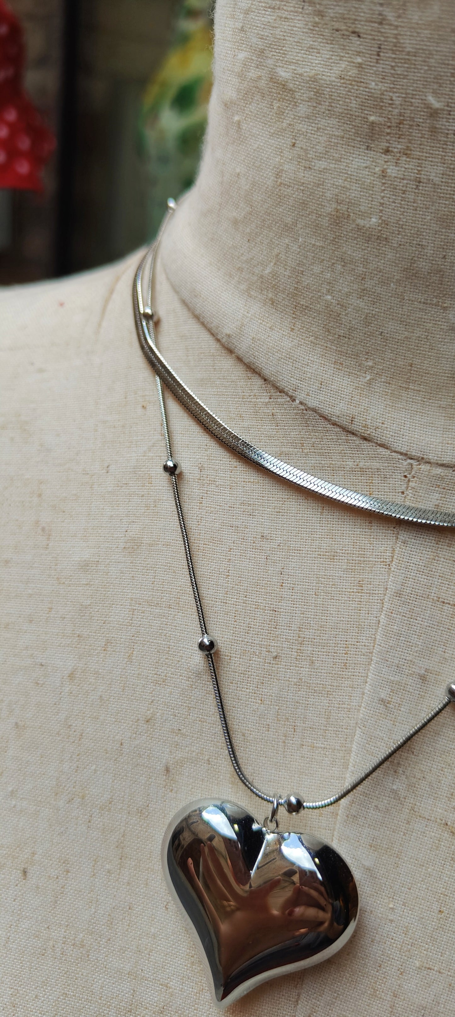 Collana doppia cuore