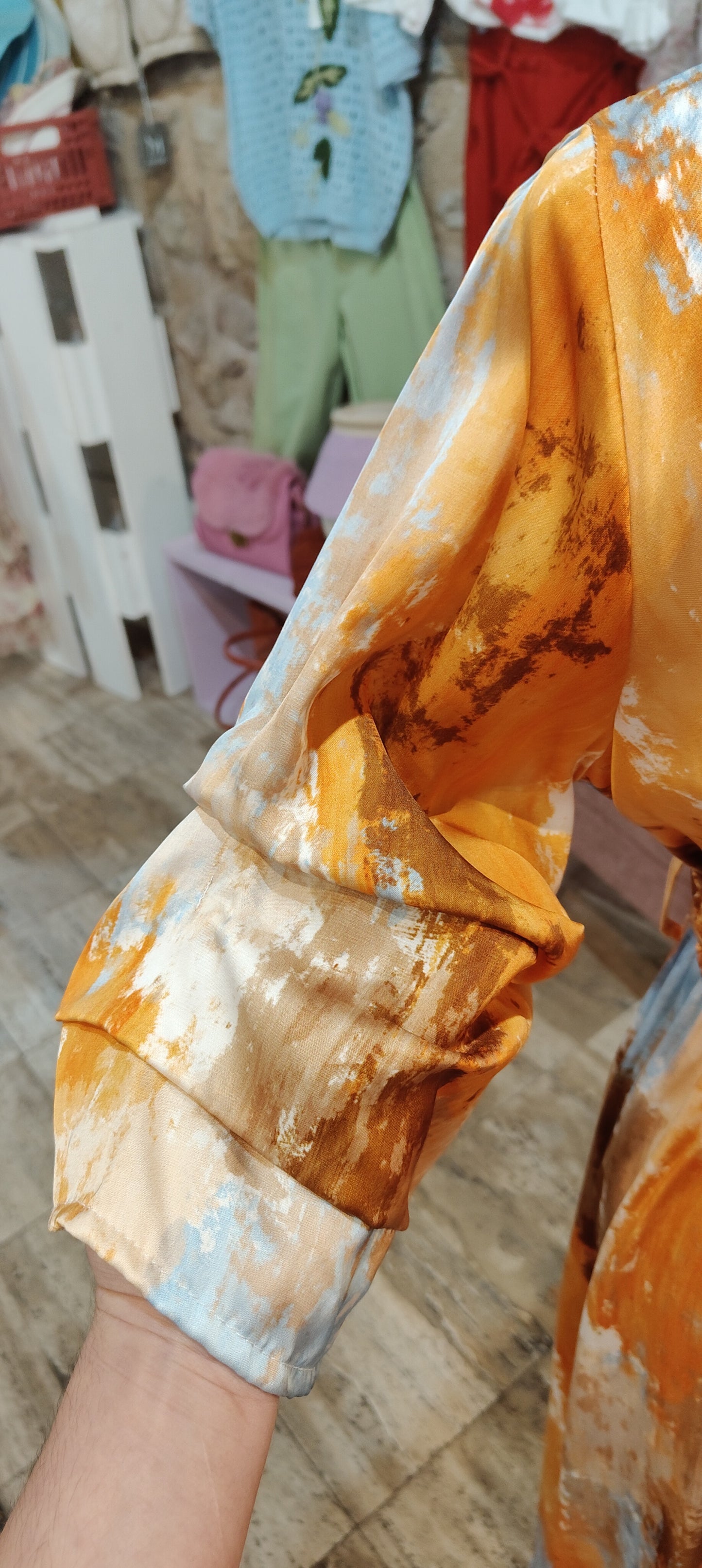 Abito pennellate arancione