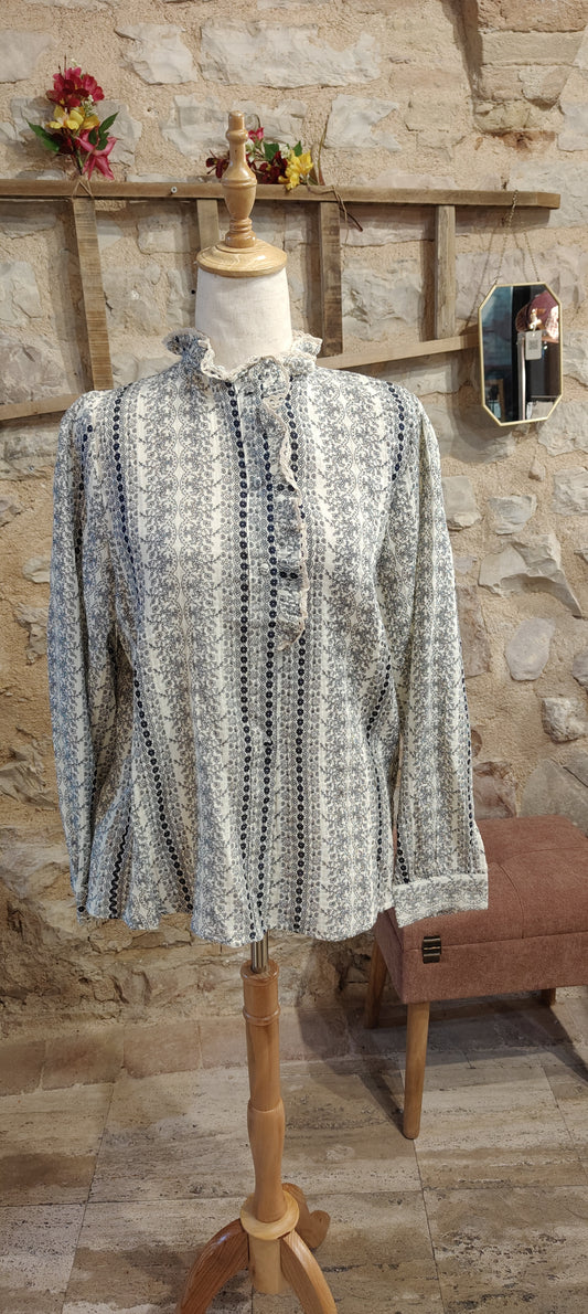 Camicetta ghirigori blu