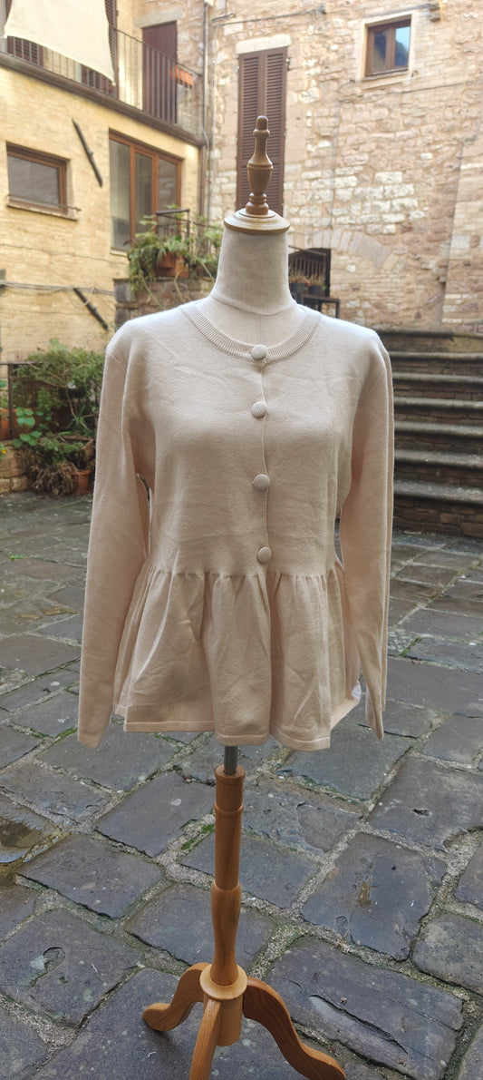Cardigan allargato burro